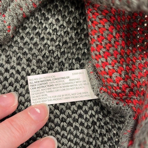 NEW Argyle Dog Sweater | Grey, Red, Black | Medium / Large - Picture 5 of 7
